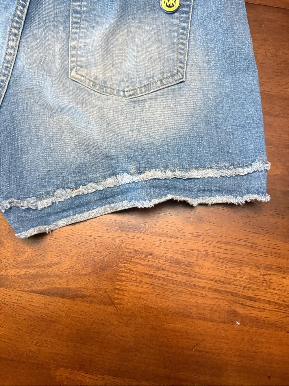Michael Kors Light Blue Distressed Denim Shorts